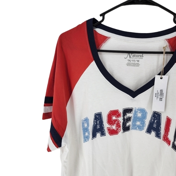 Natural Reflections Women's Retro Baseball Raglan Short Sleeve T-Shirt -… - Picture 3 of 7